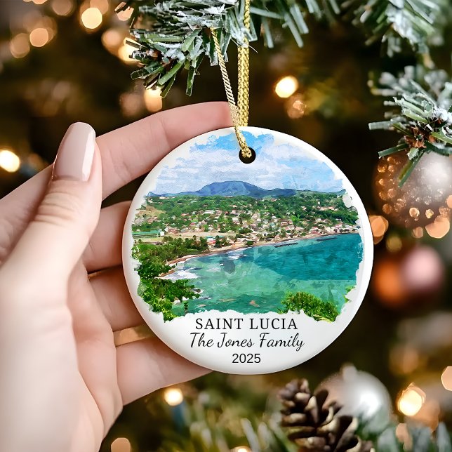 Personalised Saint Lucia Ornament, Saint Lucia  Ceramic Ornament (Creator Uploaded)