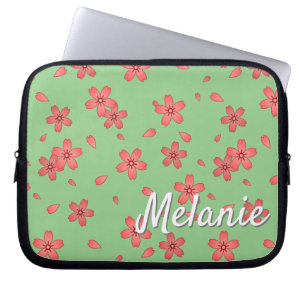 Personalised Sakura Cherry Blossom Blizzard Laptop Sleeve