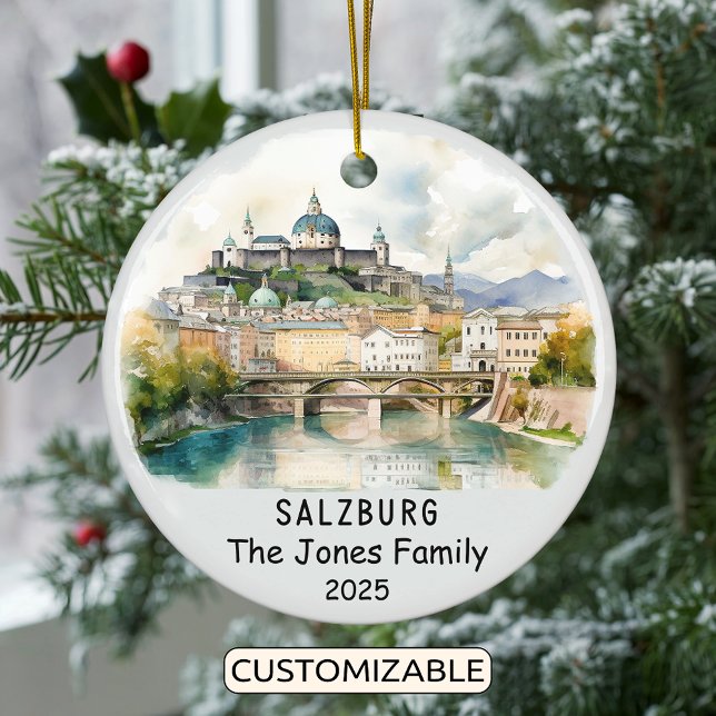 Personalised Salzburg Ornament, Austria Ceramic Ornament (Creator Uploaded)