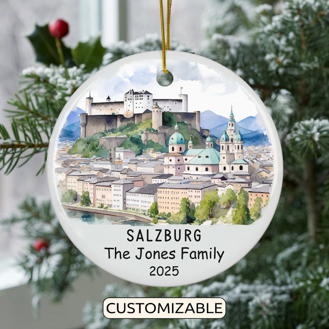 Personalised Salzburg Ornament, Austria Ceramic Ornament (Creator Uploaded)