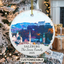 Personalised Salzburg Ornament, Austria Gift
