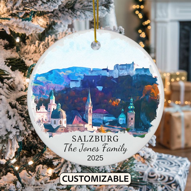 Personalised Salzburg Ornament, Austria Gift Ceramic Ornament (Creator Uploaded)