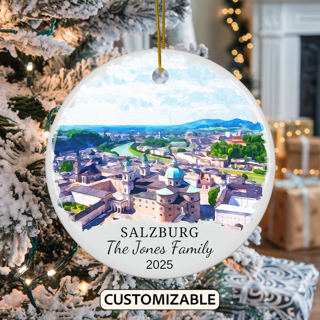 Personalised Salzburg Ornament, Austria Gift Ceramic Ornament (Creator Uploaded)