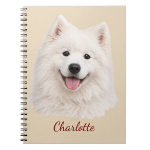 Personalised Samoyed with Custom Name Notebook