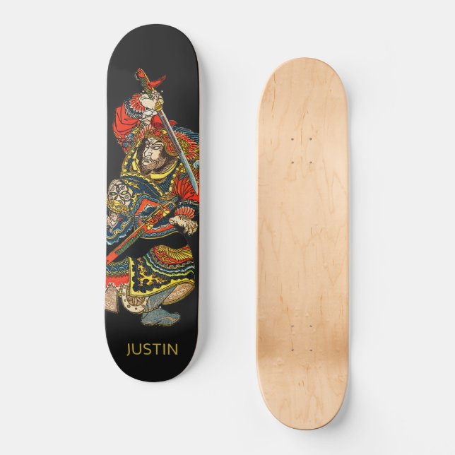 Personalised Samurai Black Skateboard (Front)