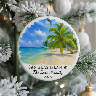 Personalised San Blas Islands Ceramic Ornament, Cu Ornament
