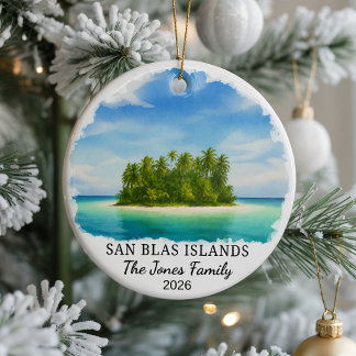 Personalised San Blas Islands Ceramic Ornament, Cu Ornament