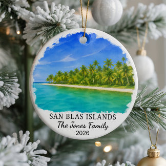 Personalised San Blas Islands Ceramic Ornament, Cu Ornament