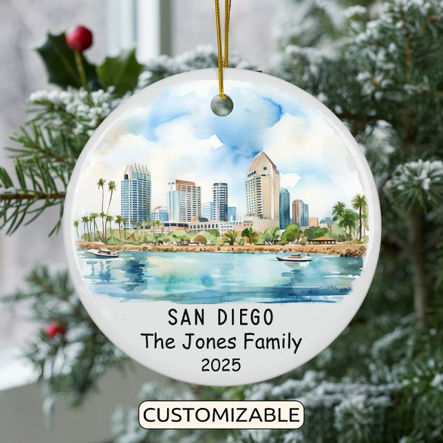 Personalised San Diego Ornament, California Ceramic Ornament (Creator Uploaded)