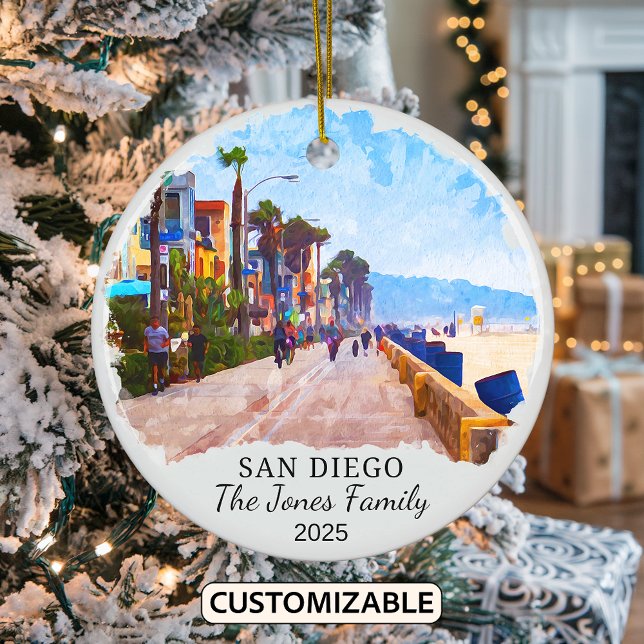 Personalised San Diego Ornament, California State Ceramic Ornament (Creator Uploaded)