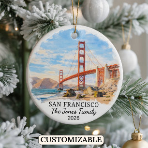 Personalised San Francisco Ornament, California Ceramic Ornament