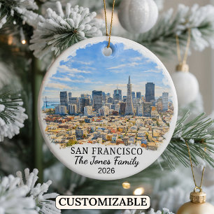 Personalised San Francisco Ornament, California Ceramic Ornament