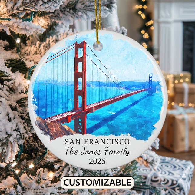 Personalised San Francisco Ornament, California Ceramic Ornament (Creator Uploaded)