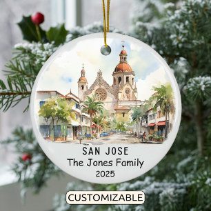 Personalised San Jose Ornament, California Ceramic Ornament