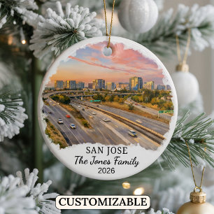Personalised San Jose Ornament, Custom California Ceramic Ornament