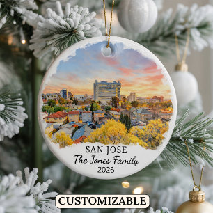Personalised San Jose Ornament, Custom California Ceramic Ornament