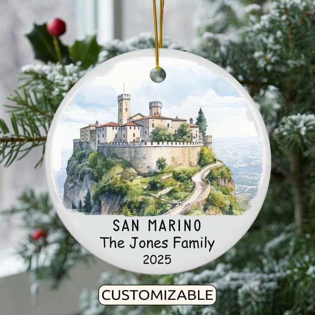Personalised San Marino Ornament, Europe Ceramic Ornament (Creator Uploaded)