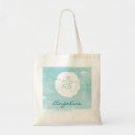 Personalised Sand Dollar Bridesmaid Tote<br><div class="desc">These elegant totes make a great gift for your bridesmaids and keep all their things organised in during the wedding rush. Its watercolor background and sand dollar graphic make it perfect for a beach-themed wedding.</div>