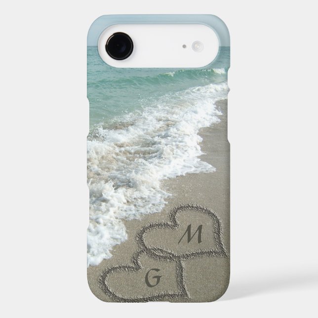 Personalised Sand Hearts on the Beach Case-Mate iPhone Case (Back)