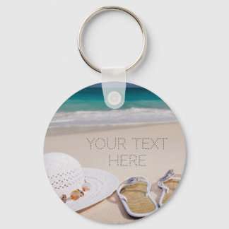 Personalised sandy beach keychain
