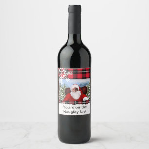 Personalised Santa Add your photo Wine Label