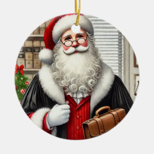 Personalised Santa as an Attorney Ceramic Ornament