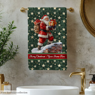 Personalised Santa Bath Towels in Trendy Colours
