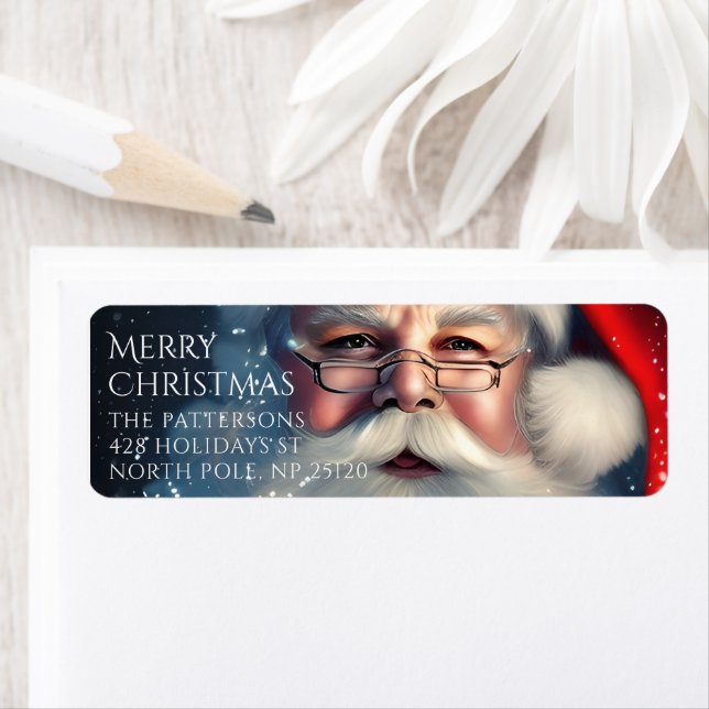 Personalised Santa Christmas Address Return Address Label (Insitu)