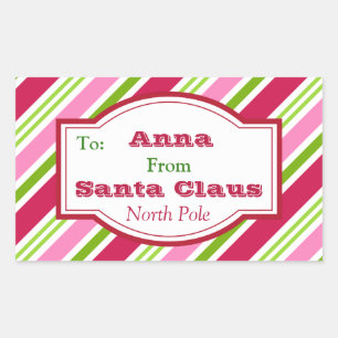 Personalised Santa Christmas Candy Gift Stickers