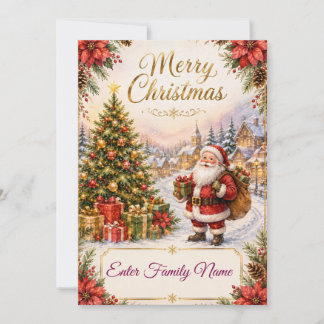 Personalised Santa Christmas Family Card 