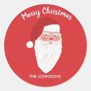 Personalised Santa Christmas Holiday Sticker - Red