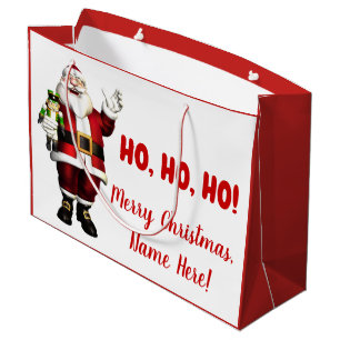 Personalised Santa Christmas Large Gift Bag