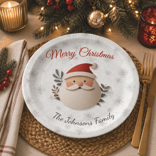Personalised Santa Christmas Paper Plate