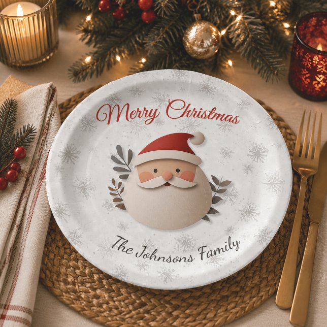 Personalised Santa Christmas Paper Plate (Creator Uploaded)