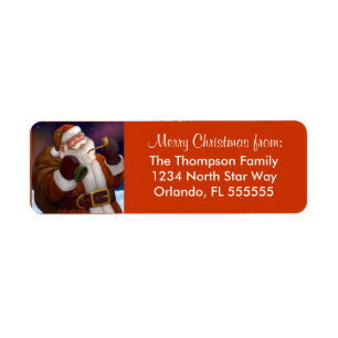 Personalised Santa Christmas Return Address Labels