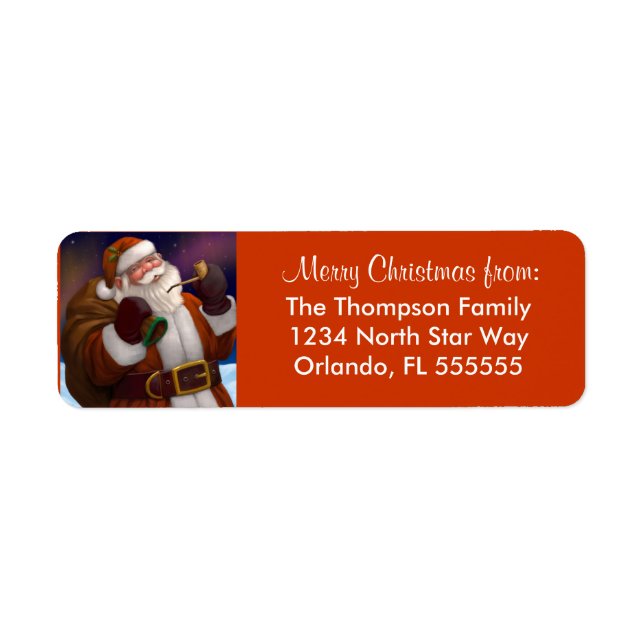 Personalised Santa Christmas Return Address Labels (Front)