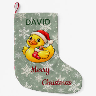 Personalised Santa Christmas Rubber Duck Small Christmas Stocking