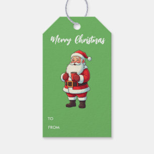 Personalised Santa Claus Drinking Hot Chocolate Gift Tags
