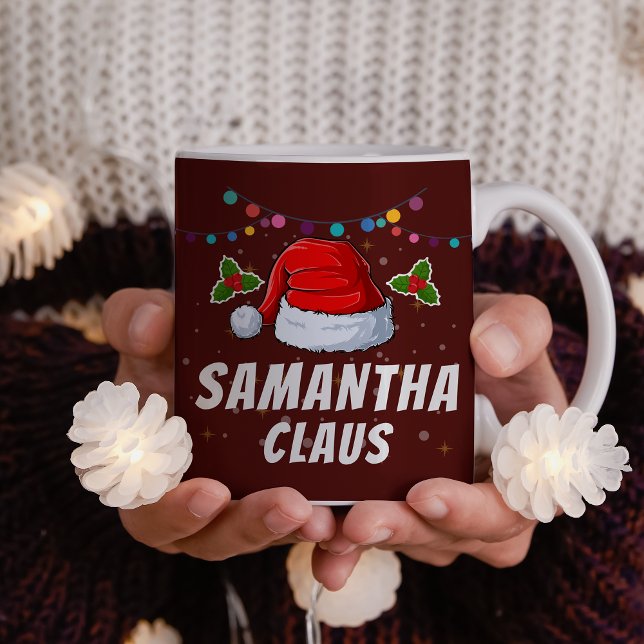 Personalised Santa Claus Hat Christmas Coffee Mug (Creator Uploaded)