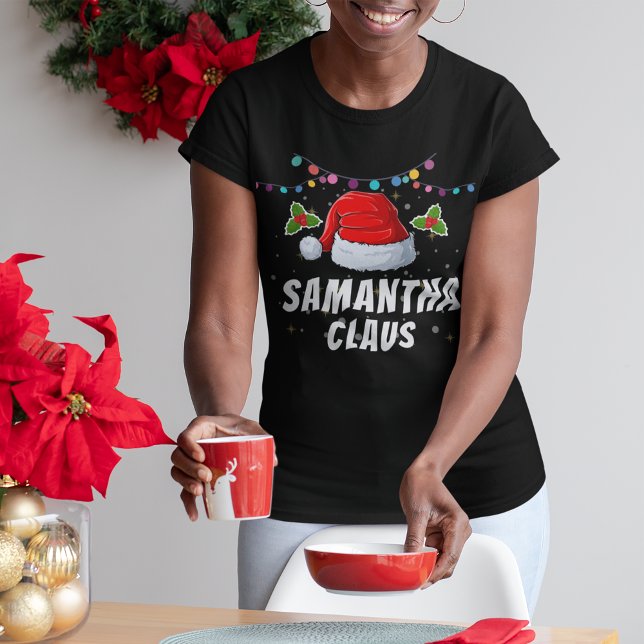 Personalised Santa Claus Hat Christmas T-Shirt (Creator Uploaded)