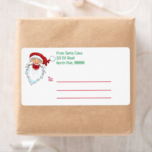 Personalised Santa Claus Mailing Label (Insitu)