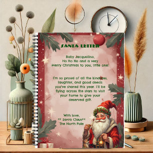 Personalised Santa Claus North Pole Reindeer Red  Notebook