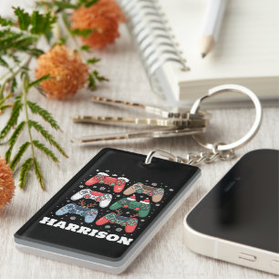 Personalised Santa Gaming Controller Gamer Xmas Key Ring