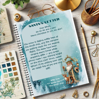 Personalised Santa Letter From North Pole Reindeer Notebook