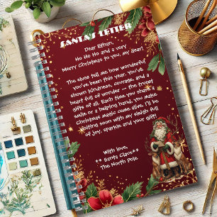 Personalised Santa Letter North Pole Cute Reindeer Notebook