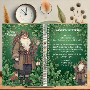 Personalised Santa Letter North Pole Greenery Xmas Notebook