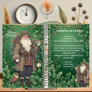 Personalised Santa Letter North Pole Greenery Xmas Notebook