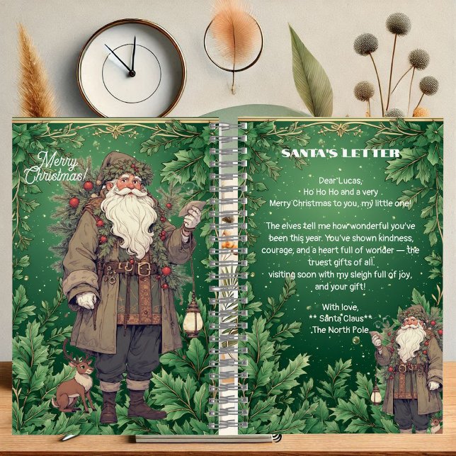 Personalised Santa Letter North Pole Greenery Xmas Notebook (Personalized Santa Letter North Pole Greenery Xmas Notebook)
