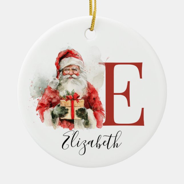 Personalised Santa Ornament – Custom Name Christma (Front)