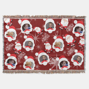 Personalised Santa Photo Collage Throw Blanket